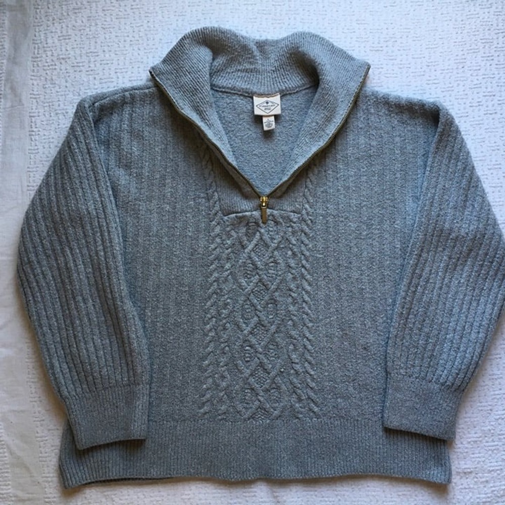 St Johns Bay 1/4 zip pullover women's‎ L gray